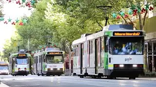 Swanston Street Trams - Melbourne CBD - December 2021