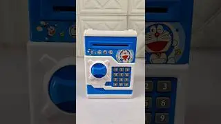 Unboxing DORAEMON Money Safe Piggybank & Testing with asmr #piggybank #toys #cars