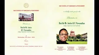 Felicitation by Bar Council  to Hon'ble Mr. Justice K.V. Viswanathan, Judge, Supreme Court of India