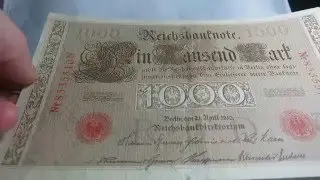 1000 Mark 1910 German States Reichsmark Banknote Bill Paper Money