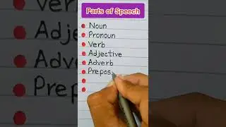 Parts of Speech/8 Parts of Speech Name in English
