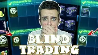 *OMG* BLIND TRADING - I LOST WHITE DRACOS?! GOT CRIMSON DRACOS, HEATWAVE & MORE! | Rocket League