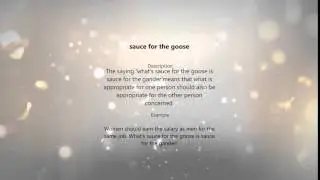 sauce for the goose