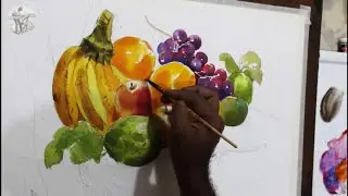 How to Draw a Realistic fruits still-life with Watercolor | Watercolor Tutorial | Shahanoor Mamun