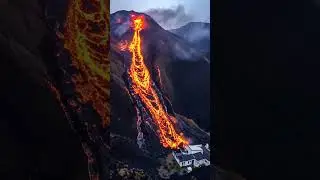 Lava Pouring Down on Big House and Destroy it #shorts