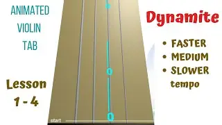 DYNAMITE 💥 by BTS &mdash; LIVE Violin Tutorial (FASTER &bull; MEDIUM &bull; SLOWER) | Animated Violin TAB | Lesson 1