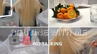 7 AM / Hair coloring/ Quick Clean of a Very Small Bathroom / No Talking 