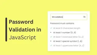 Password Validation Check in HTML CSS & JavaScript | Password Strength Check in JavaScript