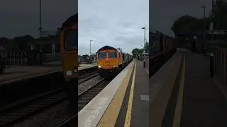 GBRf 66720 + 66105 + 66077 + 66850 passes Tamworth on 0D44 Bescot Engineers Up Sdgs - Toton North Yd