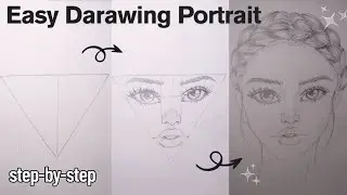 Easy Portrait Drawing with Triangle Form ✍️ | Step-by-Step Tutorial for Beginners