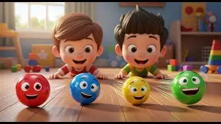 Four Little Toy Marbles Roll Roll Roll 🎱 | Nursery Rhymes for Kids & Baby Songs