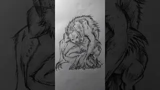 let's draw a werewolf || #drawing #shorts #art #horror #mythology #werewolf
