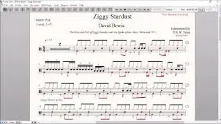 Drum Score World - David Bowie - Ziggy Stardust (Sample)