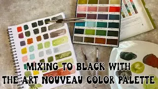 Color mixing with the Kuretake GANSAI TAMBI “Art nouveau”, Watercolor Paint Set