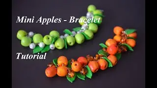 polymer clay apple bracelet FIMO tutorial браслет яблоки из полимерной глины &Auml;pfel Armband DIY