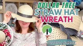 Grab these Straw Hats for this Easy Dollar Tree Summer Craft Idea!