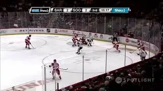 Nolan Burke: Puck protection vs. Soo