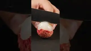 🍒 Ultra Close Lychee Slice ASMR  Juicy Crunch & Soft Flesh Reveal!