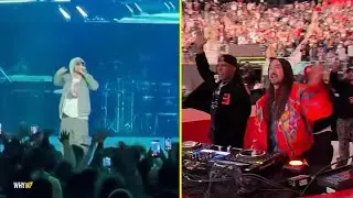 DJ Whoo Kid And Steve Aoki Pull Up At Eminem's Performance In Detroit 'The Goat In The Building'