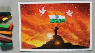 how to draw independence day drawing painting - gantantra diwas deshbhakti drawing