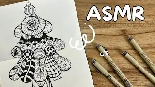 COME DISEGNARE UN ALBERO DI NATALE ZENTAGLE 🎄 IL MIO PRIMO VIDEO ASMR ANTISTRESS!