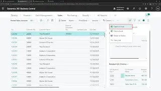 Business Central short video: Use Open in Excel in the browser/web (Excel Online)