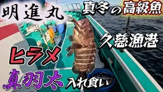 【明進丸】ヒラメ マハタ船 真冬の高級魚を狙いに久慈漁港から出船です！今シーズン初の鰯の泳がせ釣り！