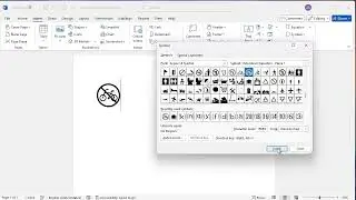 How to insert no bicycle symbol in word