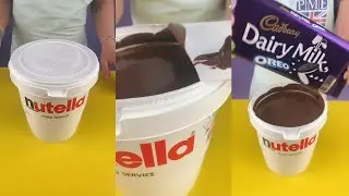 Nutella Bucket & Dairy Milk Chocolate Mixing ASMR I Satisfying