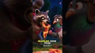 🦝🕊️ Raccoon vs Pigeon CITY FOOD HEIST! 🍕😂 | Funniest Animal Short | USA EU Viral #shortsfeed
