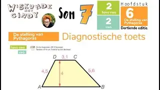 Klas 2 H6 Diagnostische toets HV2 som 7 V2 som 7 Bereken AB zijde trapezium Pythagoras Hulplijnen
