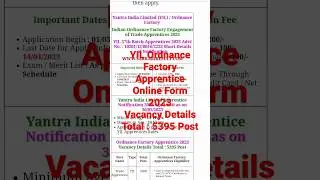 #YIL #Ordnance #Factory #Apprentice #Online #Form #2023 #shorts #short #education