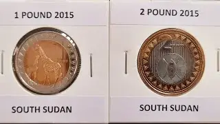 1 Pound and 2 Pounds Bi-Metallic Coins of South Sudan
