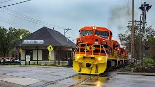 Chasing I&O's New C40-8Ws with Marker Lights along the Midland Subdivision!