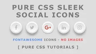 Css Sleek Social media Icons -  CSS3 Icon Hover Effects - Html Css 3D Icon Hover Effects - No Images