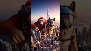skydiving monkey and dog.#skydiving #dubai #monkey #dog #frienship