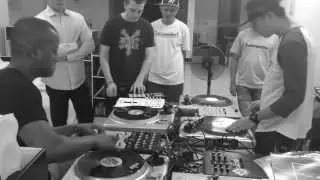 DJ Angelo Vs DJ Easy Dragon Scratch Jam (with Live Finger Drumming by Chamber)