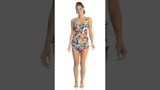 Maxine Blossom Spa Chlorine Resistant Sarong One Piece Swimsuit | SwimOutlet.com