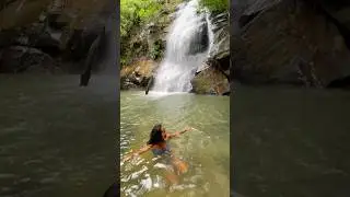 Bathing in the fresh waters of Bigaho Falls, Palawan 🇵🇭 #philippines #palawan #waterfall