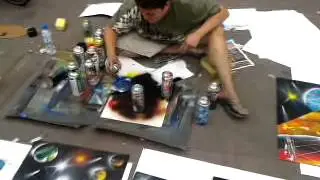 Artista de rua-pintura com spray