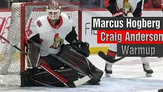 Marcus Hogberg and Craig Anderson Pregame Warmup vs Winnipeg Jets
