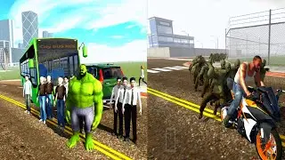 Both Hulk And Franklin Chased The Zombies 🧟 Out OF The City | Indian Bike Driving 3D 