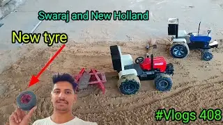 Swaraj and New Holland tractor with harrow 🚜 #vlogs #408 #vloging #minivlog