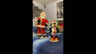 Gemmy 2007 3 piece Santa and penguin band
