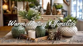 8 Cozy Farmhouse Winter Decor Methods That Transform Your Home with Timeless Green & White Elegance