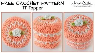 V-Stitch Toilet Paper Topper Free Crochet Pattern - Right Handed