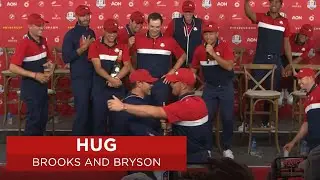 Brooks Koepka and Bryson DeChambeau hug! | 2020 Ryder Cup