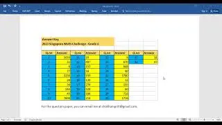 2023 Singapore Math Challenge#2023 SMC Grade6 Answer key