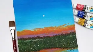 Landscape painting on a Canvas #shorts