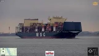 MSC ADELE & EVER ATOP passieren die ElbCam | Doppel-Highlight auf der Elbe